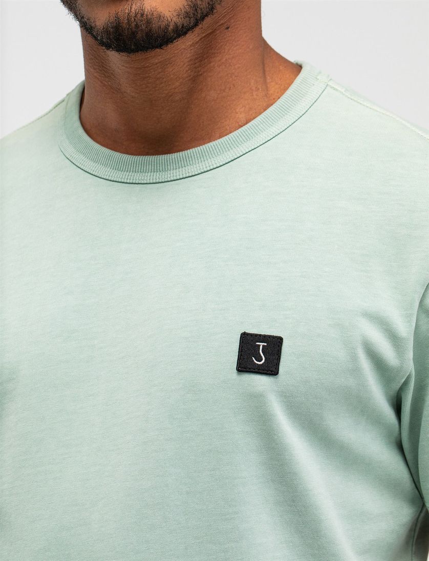 Turqoise shirt Butcher of blue gemeleerd