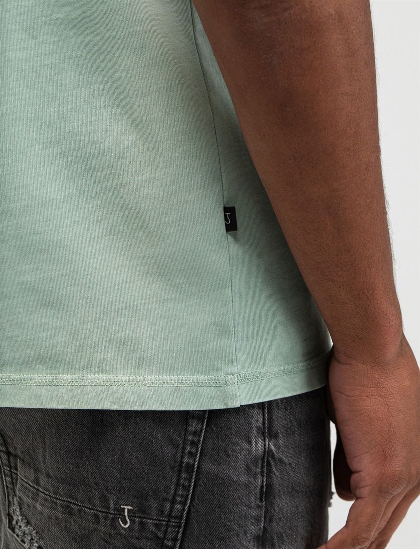 Turqoise shirt Butcher of blue gemeleerd