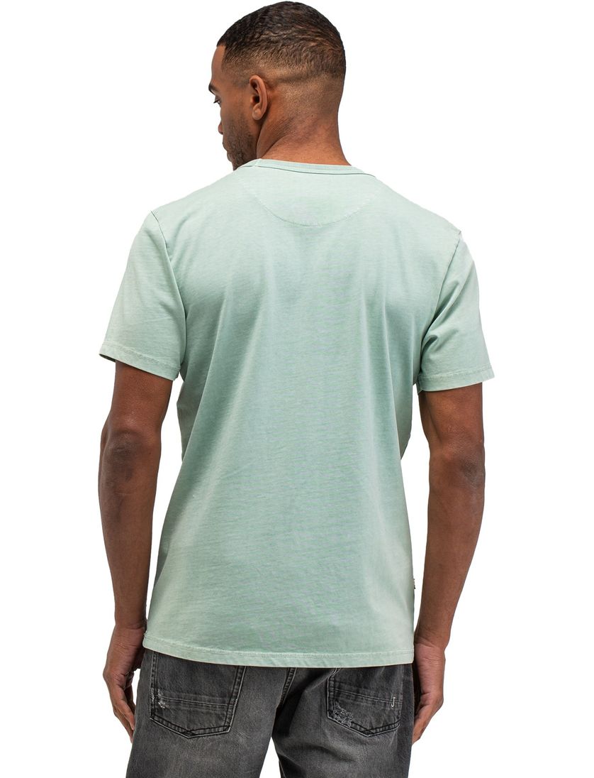 Turqoise shirt Butcher of blue gemeleerd