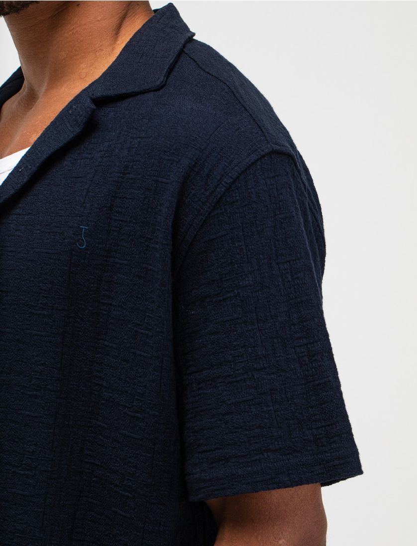 Doorknoop polo Butcher of Blue donkerblauw structuur deel van set