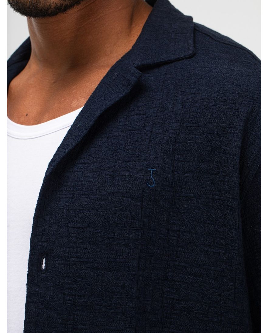 Donkerblauwe doorknoop polo Butcher of Blue deel van set