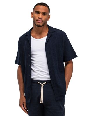 Butcher of Blue Donkerblauwe doorknoop polo Butcher of Blue deel van set