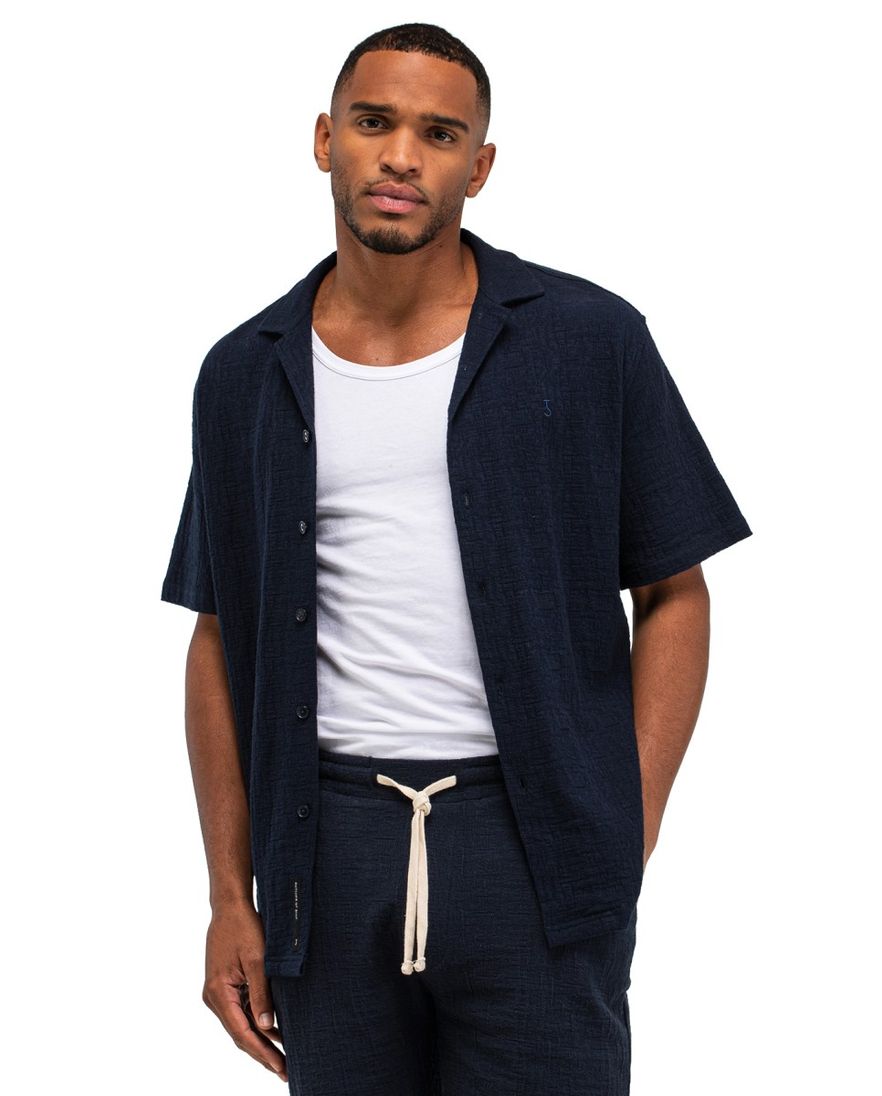 Donkerblauwe doorknoop polo Butcher of Blue deel van set