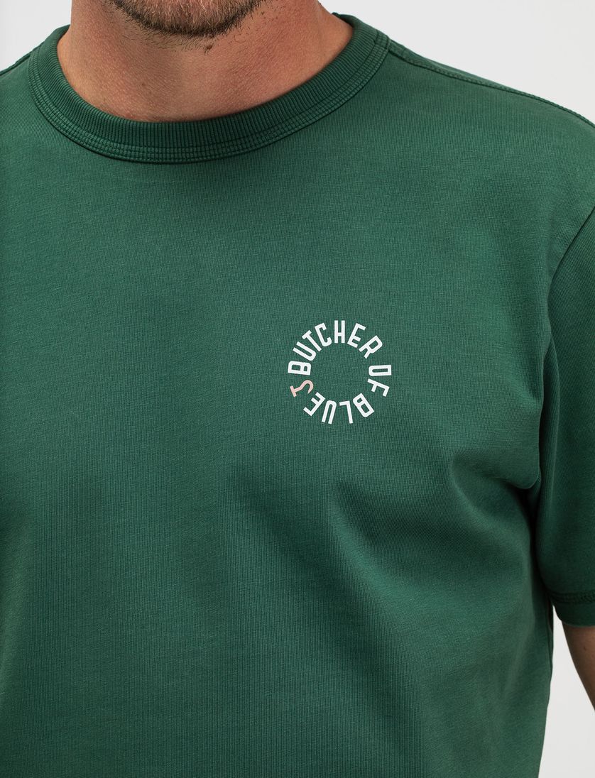 T-shirt Butcher of Blue groen ronde hals met opdruk