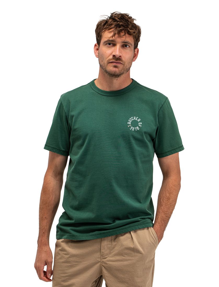 T-shirt Butcher of Blue groen ronde hals met opdruk