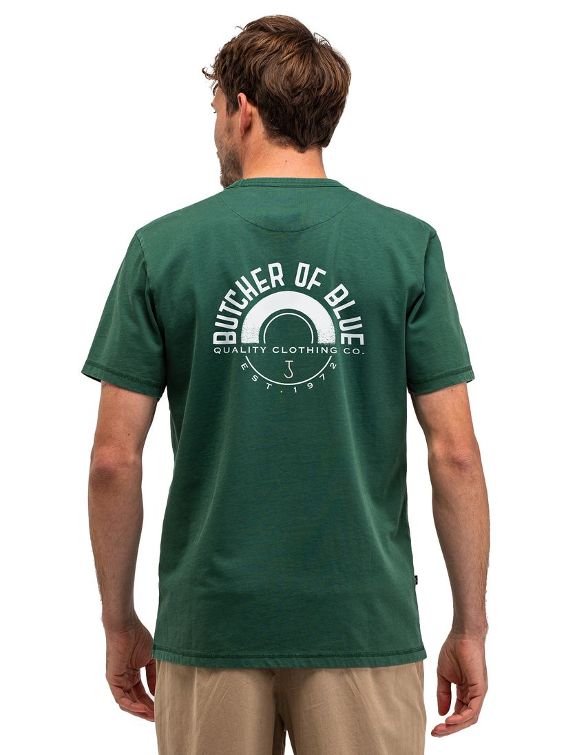 T-shirt Butcher of Blue groen ronde hals met opdruk
