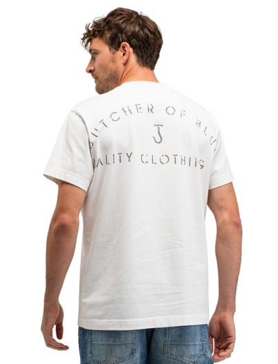 Butcher of Blue Butcher of Blue wit t-shirt backprint tekst ronde hals