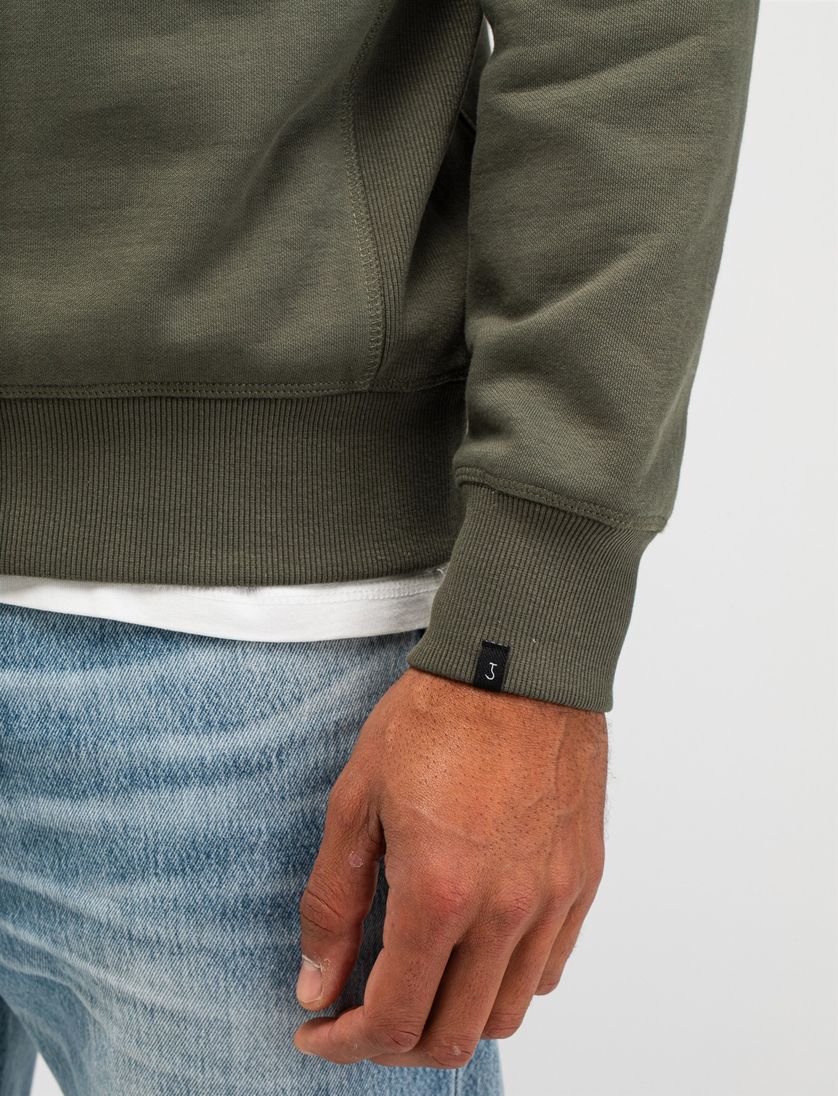 Groene trui Butcher of blue katoen effen