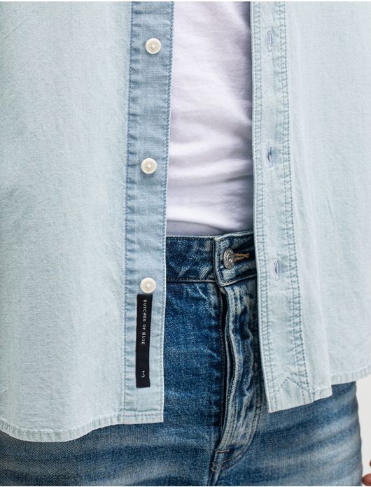 Butcher of Blue overhemd lichtblauw normale fit