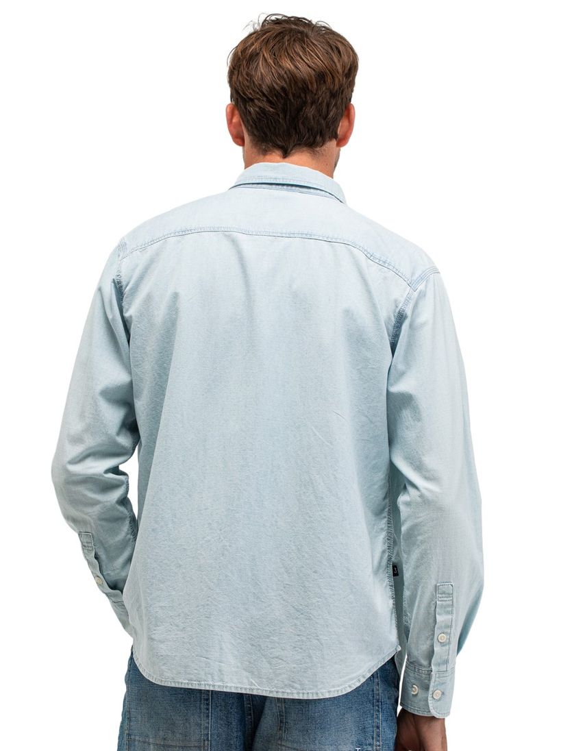 Overhemd Butcher of Blue lichtblauw spijker