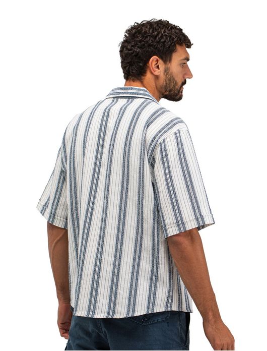 Butcher of Blue doorknoop polo wit gestreept deel van set