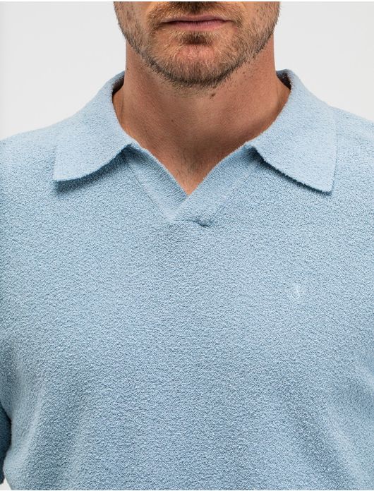 Butcher of Blue poloshirt lichtblauw normale fit v-hals