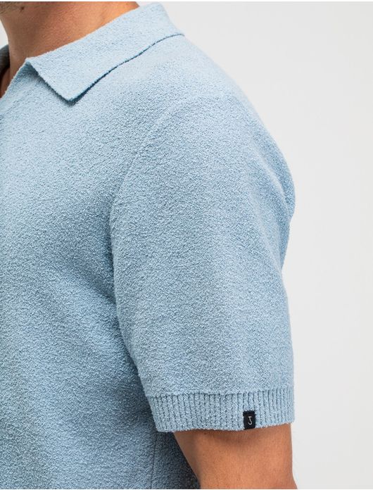 Butcher of Blue poloshirt lichtblauw normale fit v-hals