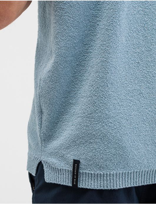 Butcher of Blue poloshirt lichtblauw normale fit v-hals