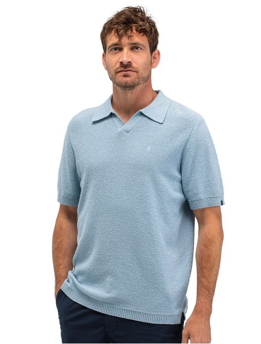 Butcher of Blue poloshirt lichtblauw normale fit v-hals