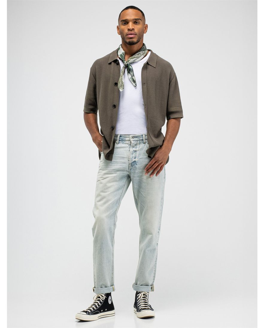 Bruin Overhemd Overshirt Butcher of Blue gebreid