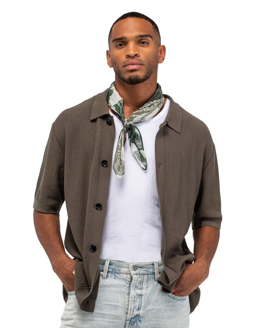 Bruin Overhemd Overshirt Butcher of Blue gebreid