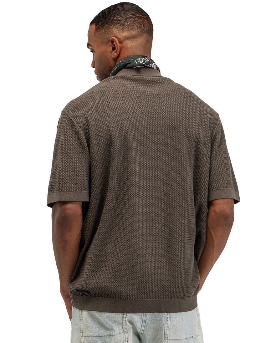 Bruin Overhemd Overshirt Butcher of Blue gebreid