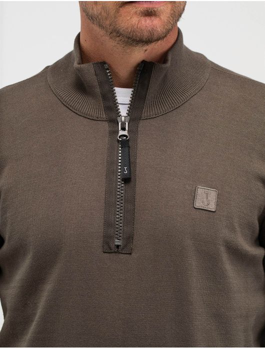 Butcher of blue trui groen half zip