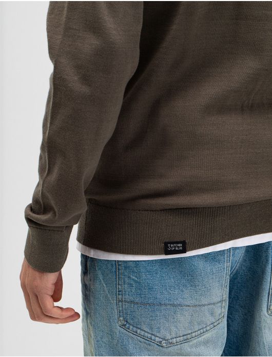 Butcher of blue trui groen half zip