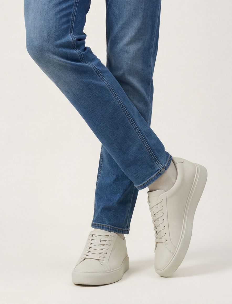 Blackstone sneaker creme leer