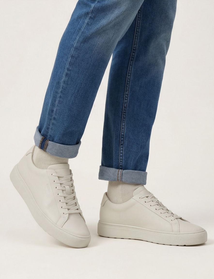 Blackstone sneaker creme leer