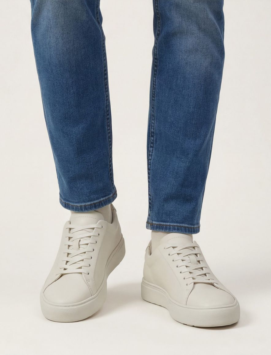 Blackstone sneaker creme leer