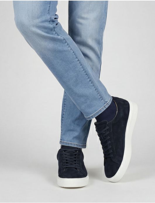 Blackstone sneakers donkerblauw suede