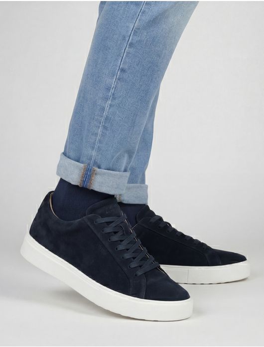 Blackstone sneakers donkerblauw suede