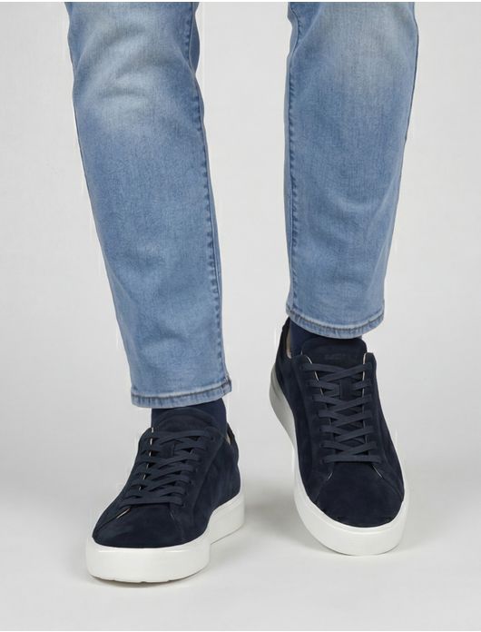 Blackstone sneakers donkerblauw suede