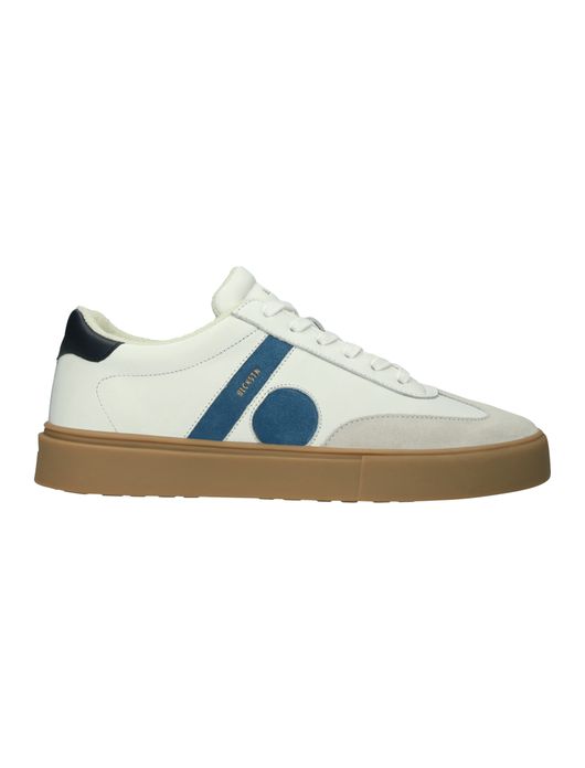 Blackstone sneakers wit blauw laag leer