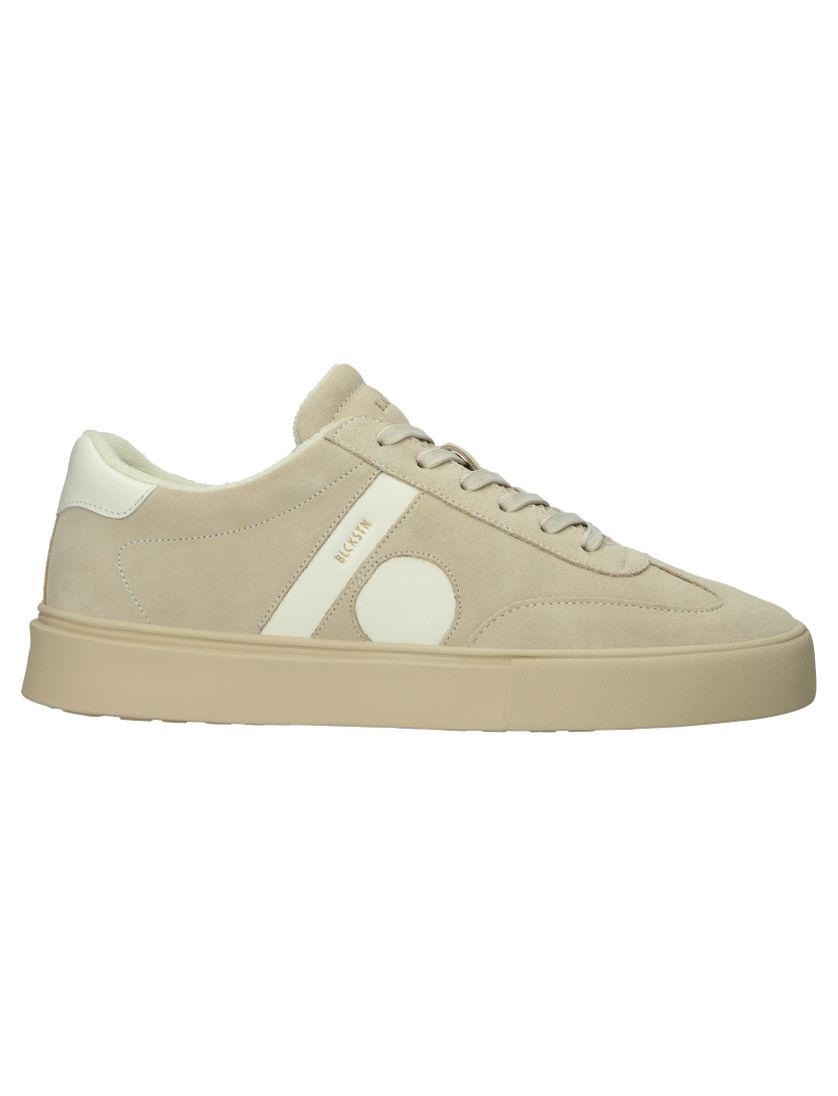 Blackstone lage sneaker creme en beige suede