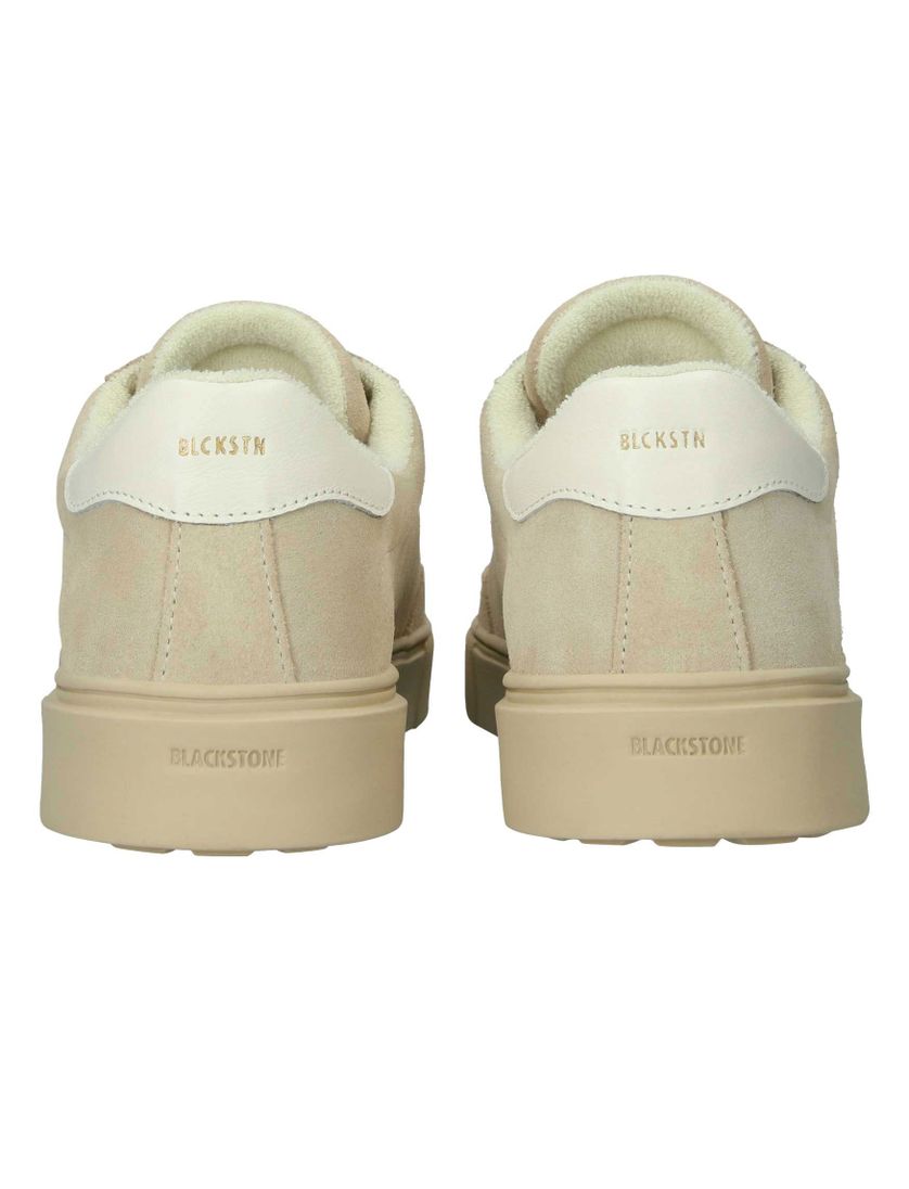 Blackstone lage sneaker creme en beige suede