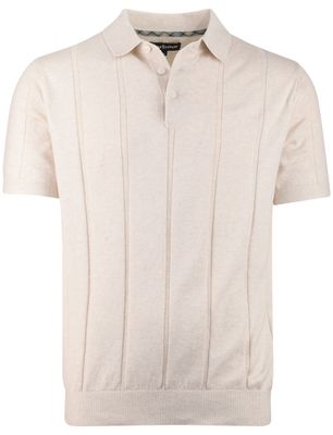 Barbour Polo crème Barbour normale fit 3 knoopjes met boord