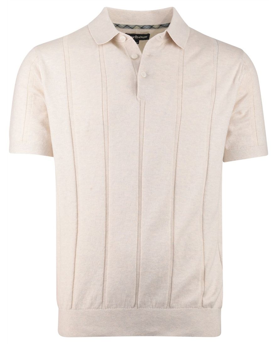 Polo crème Barbour normale fit 3 knoopjes met boord
