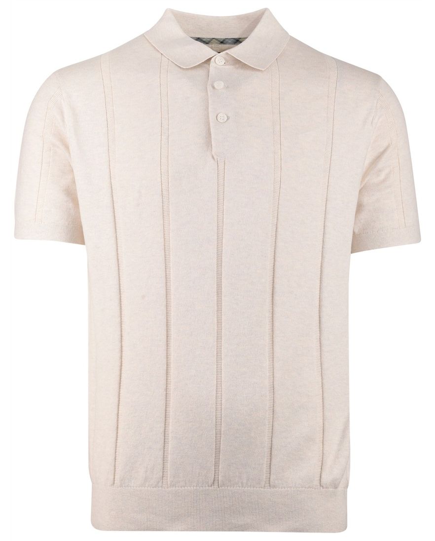 Polo crème Barbour normale fit 3 knoopjes met boord