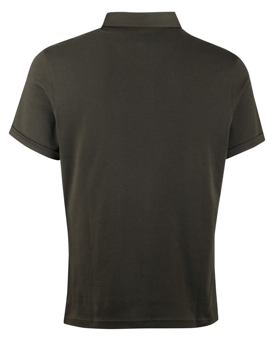 Donkergroene polo Barbour korte mouw 3 knoopjes