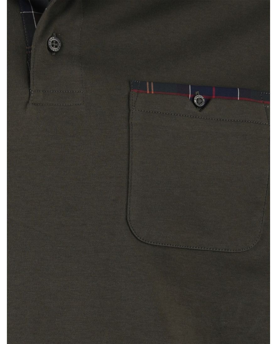 Donkergroene polo Barbour korte mouw 3 knoopjes