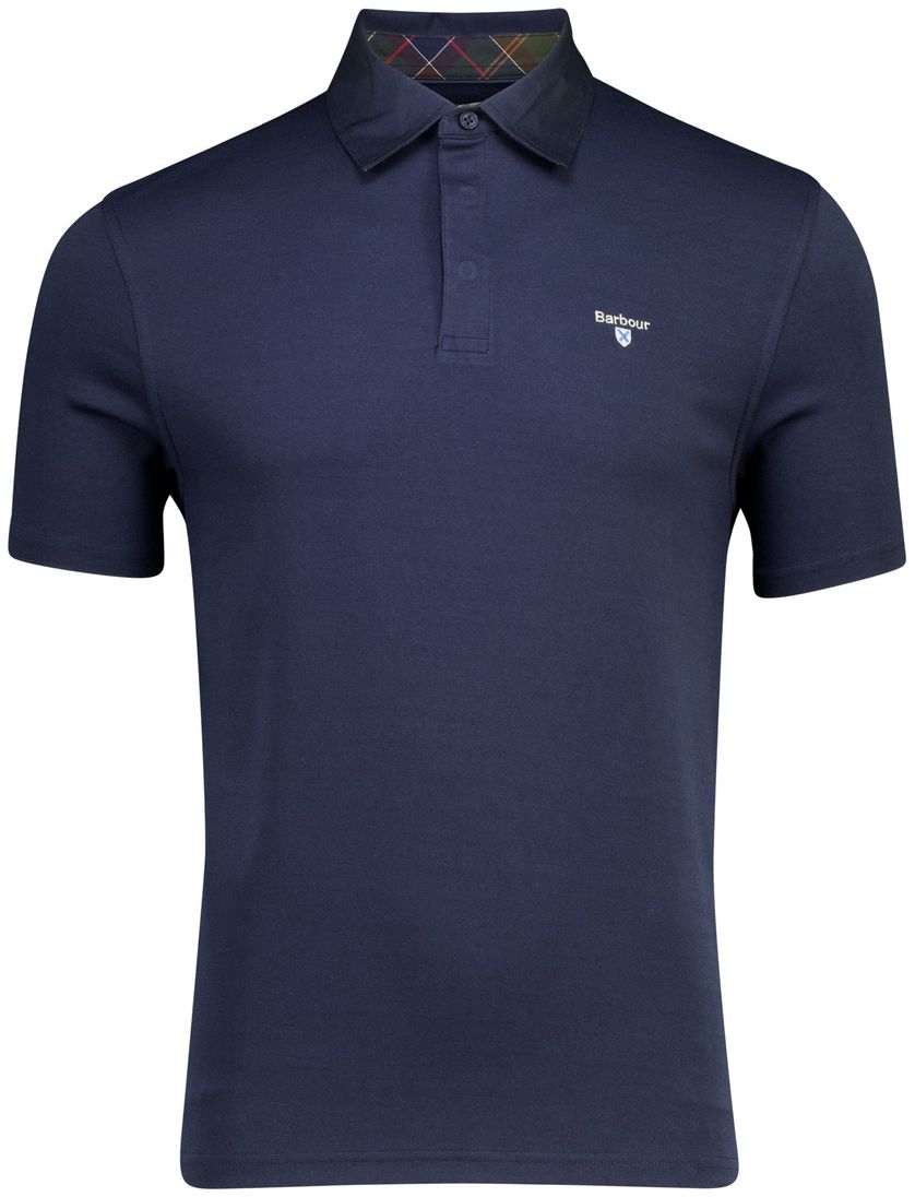 Donkerblauwe polo Barbour Regular Fit pique
