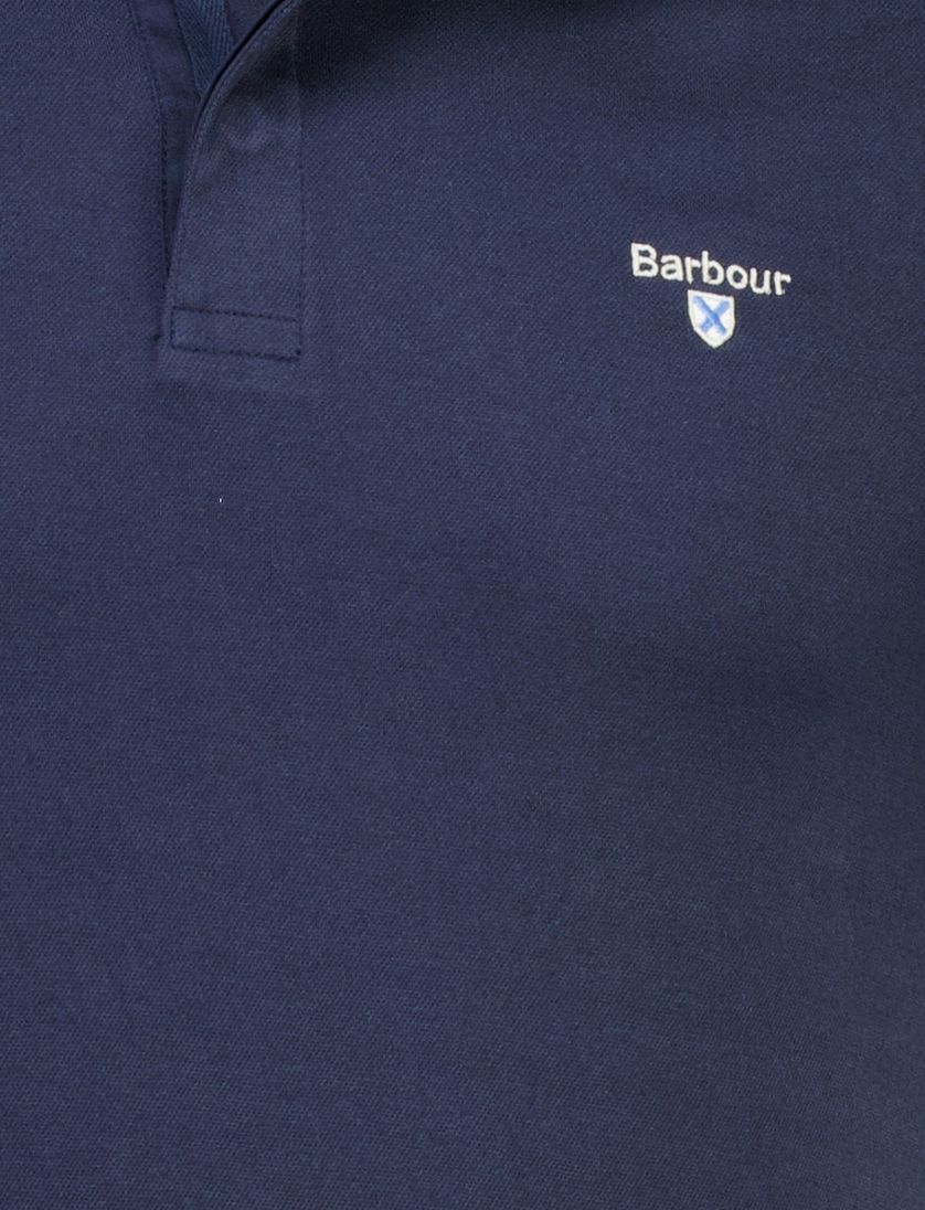 Donkerblauwe polo Barbour Regular Fit pique