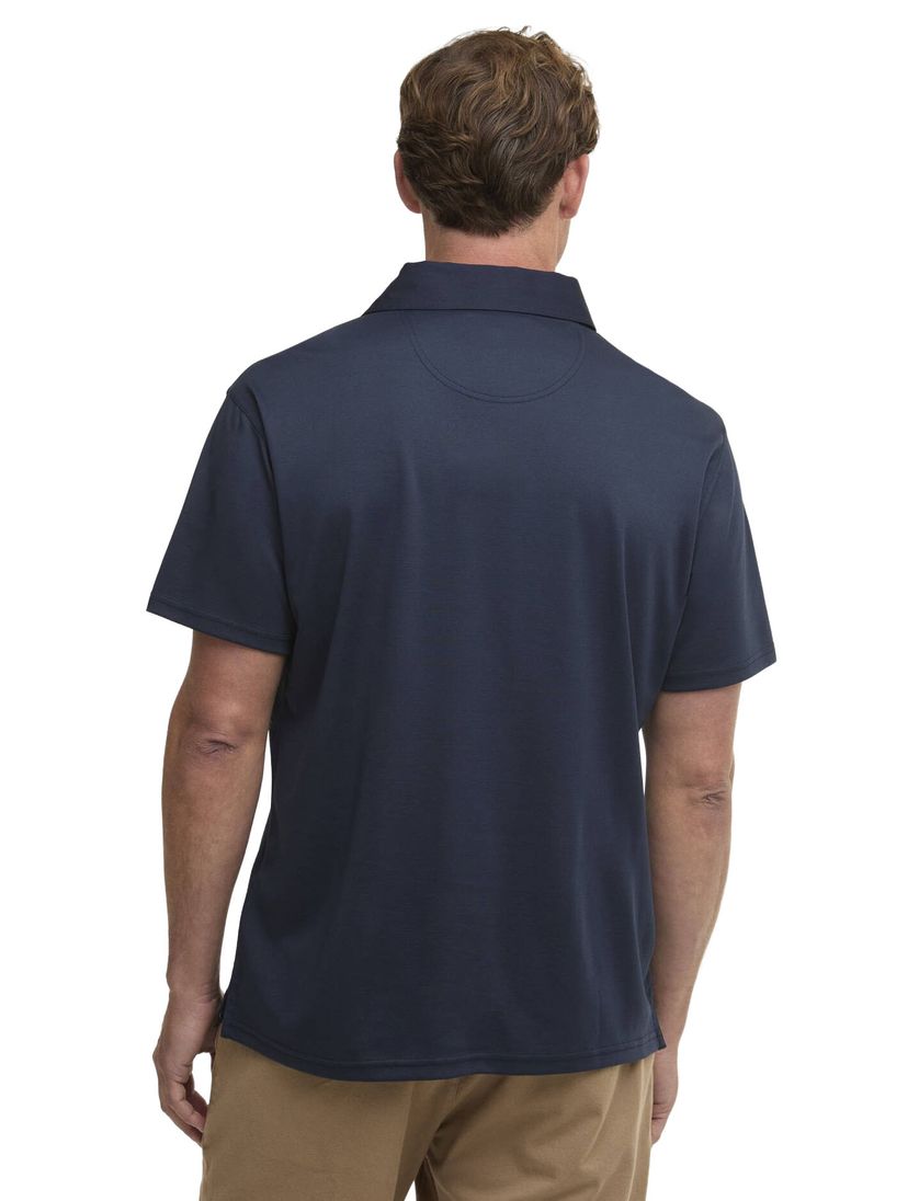Donkerblauwe polo Barbour Regular Fit pique
