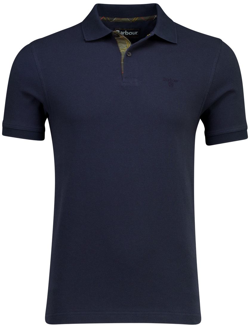 Donkerblauwe polo Barbour Tailored Fit pique