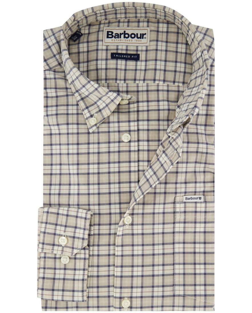 Barbour Tailored Fit overhemd beige geruit