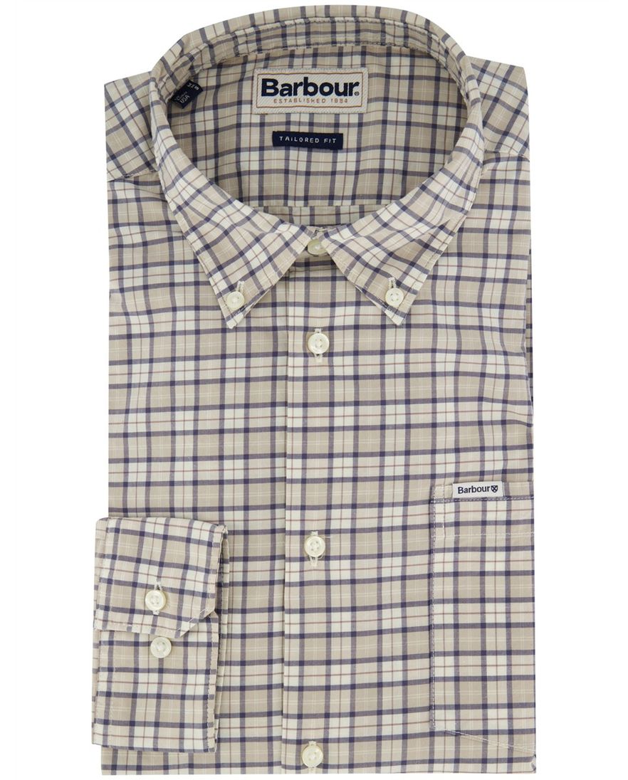 Barbour Tailored Fit overhemd beige geruit