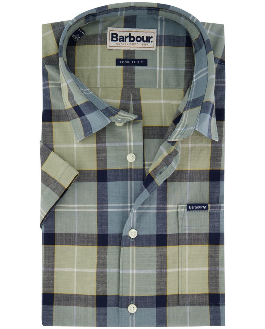 Barbour overhemd Regular Fit groen met borstzak