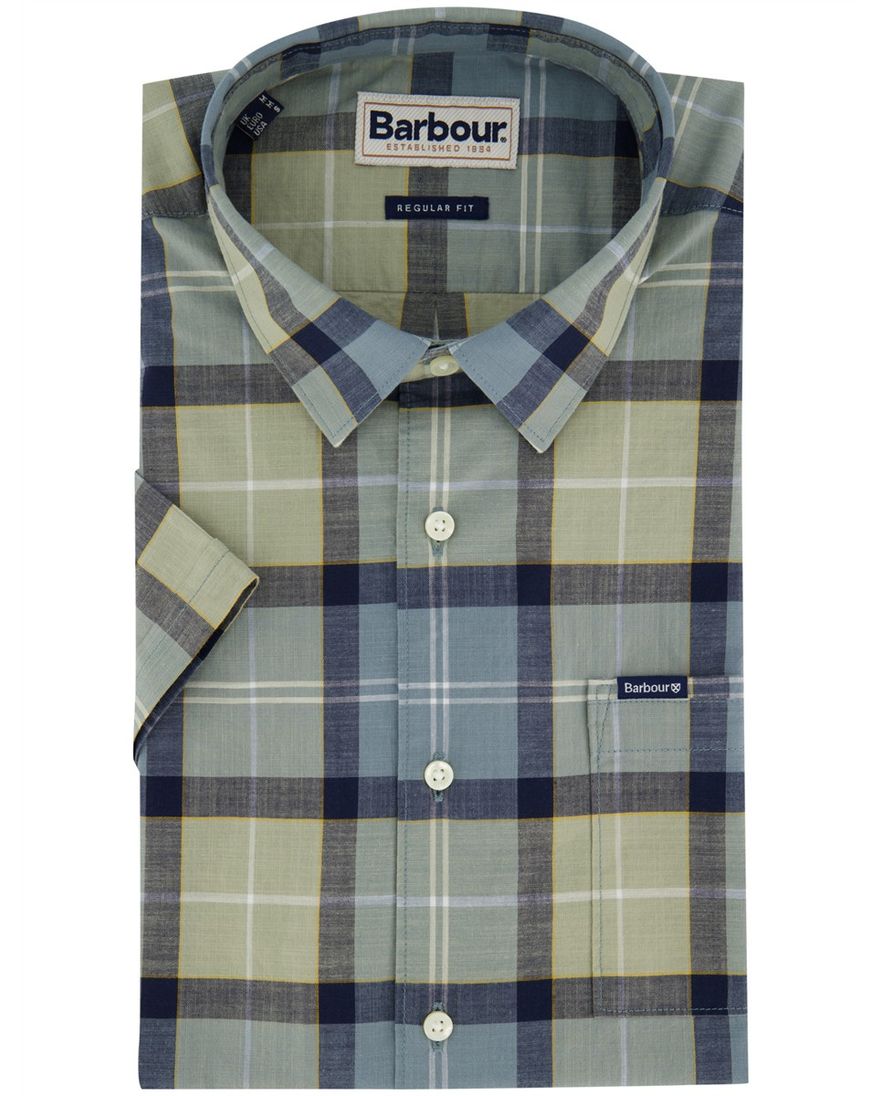 Barbour overhemd Regular Fit groen met borstzak