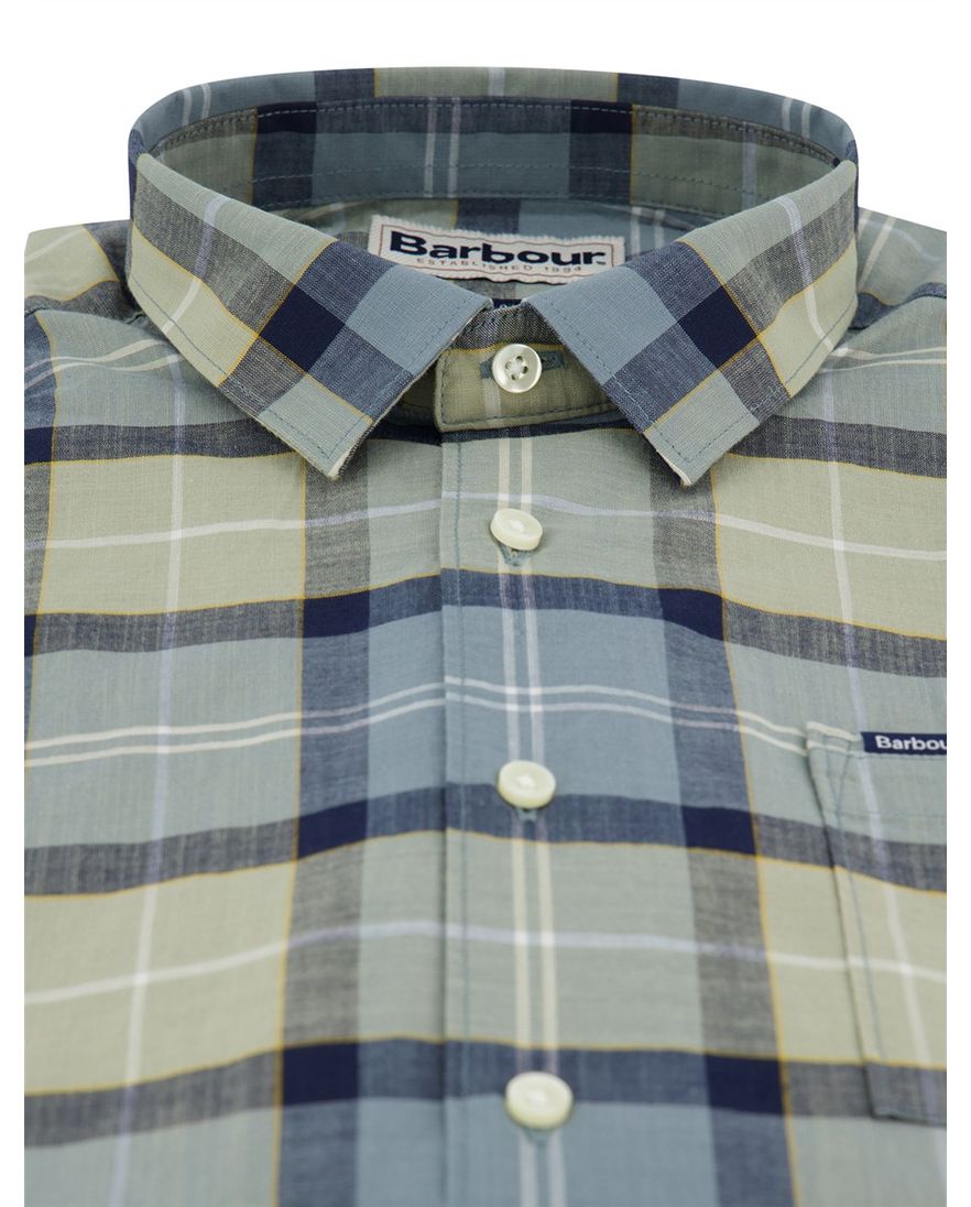 Barbour overhemd Regular Fit groen met borstzak