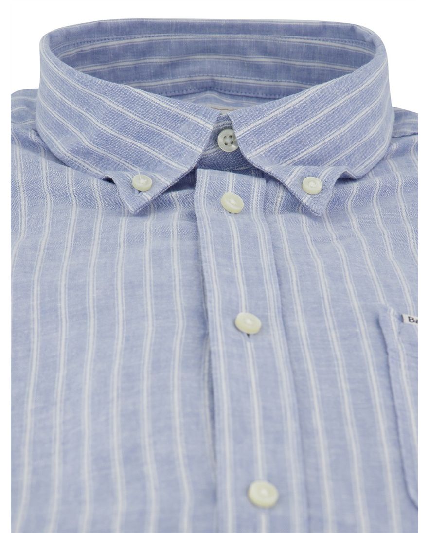 Barbour overhemd Tailored Fit blauw gestreept