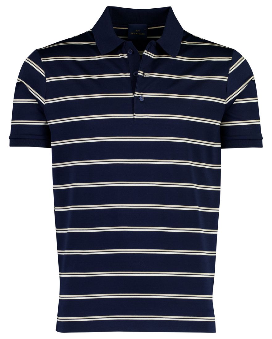 Paul & Shark poloshirt blauw gestreept 100% katoen