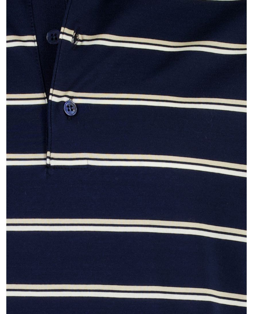 Paul & Shark poloshirt blauw gestreept 100% katoen